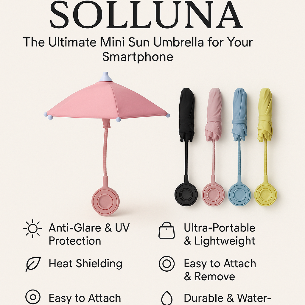 🌞SOLLUNA – Der Ultimative Mini Sonnenschirm für dein Smartphone