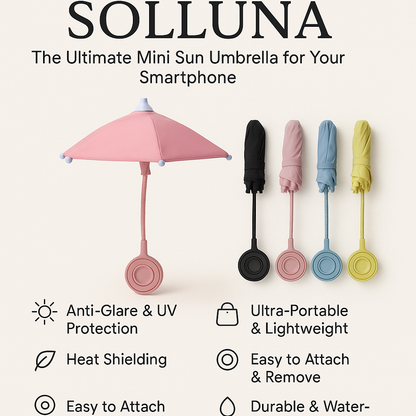 🌞SOLLUNA – Der Ultimative Mini Sonnenschirm für dein Smartphone