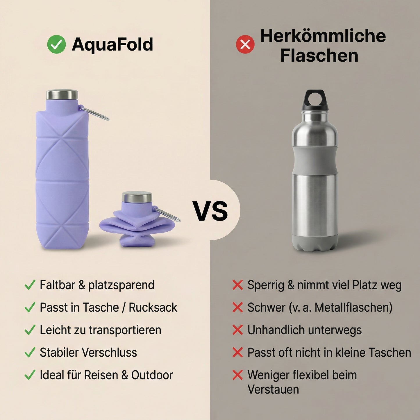 AquaFold - Faltbare Wasserflasche